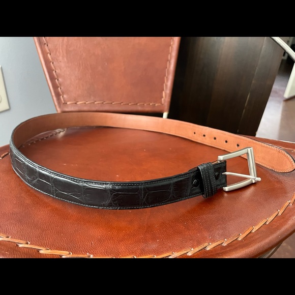 Genuine Alligator Skin Dress Belt Handmade sz 38 - Picture 3 of 5